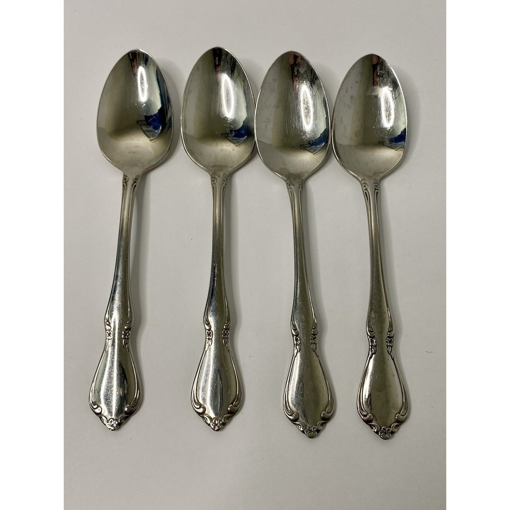 Oneida CHATEAU Oneidacraft Deluxe Teaspoons Stainless Flatware 6" Lot Of 4